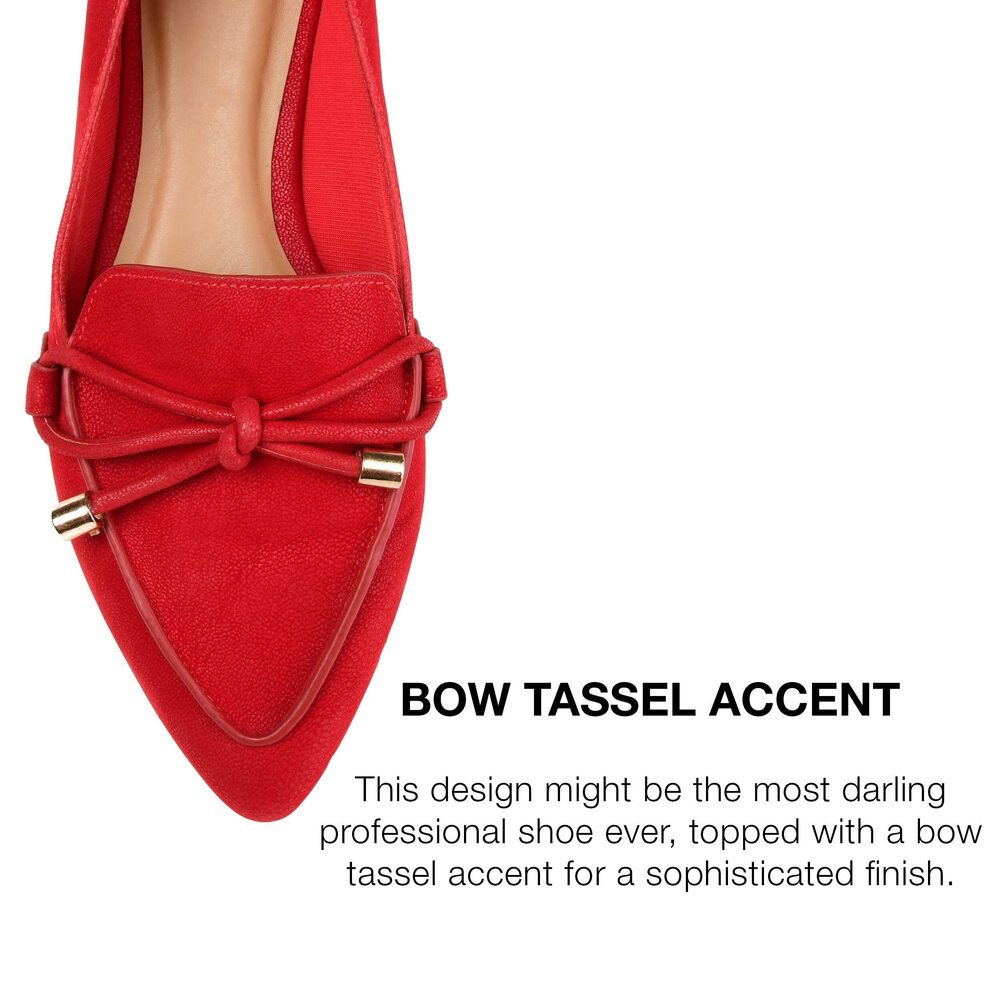 Journee Collection Women's Muriel Flat Red 7 Medium - Picture 4 of 6